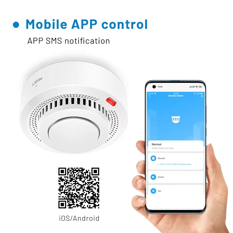 Tuya Smart WiFi Smoke Sensor Fire Protection Smoke Detector 85dB Sound Security System Firefighters  Smartlife APP Control