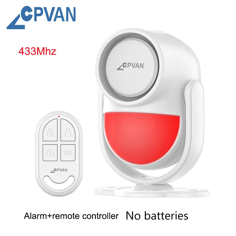 CPVAN Motion Detector for Home Burglary Security Protection Wireless Motion Sensor with Door Sensor Alarm and Remote Control