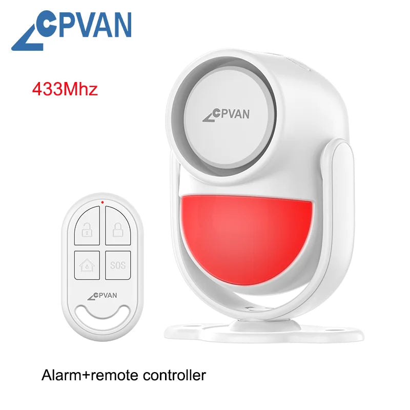 CPVAN Motion Detector for Home Burglary Security Protection Wireless Motion Sensor with Door Sensor Alarm and Remote Control