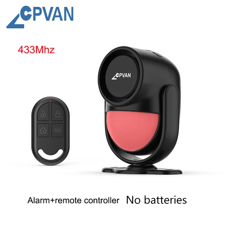 CPVAN Motion Detector for Home Burglary Security Protection Wireless Motion Sensor with Door Sensor Alarm and Remote Control