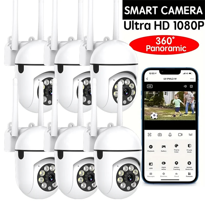 4PC Boykeep Wireless WiFi Security Camera,Ease Life APP,1080P,Color Night Vision,2-Way Audio,360 Pan/Tilt/Zoom,Motion Tracking