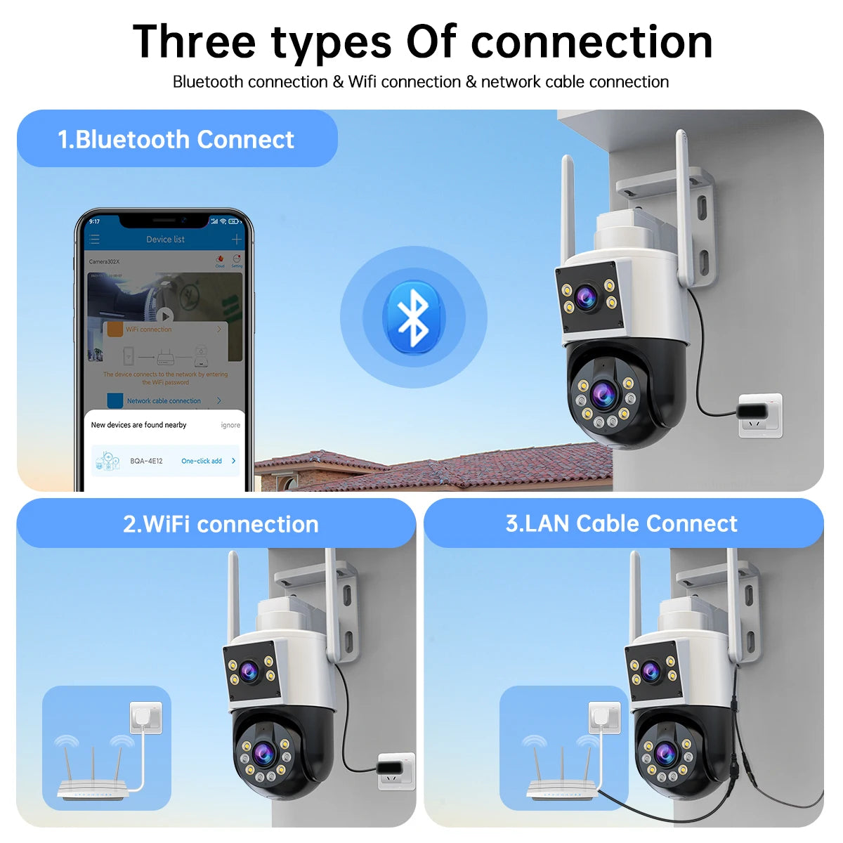 JOOAN 5K 10MP HD IP Camera Outdoor Dual Lens External WiFi Camera Auto Tracking Security PTZ Cam CCTV Audio Video Surveillance