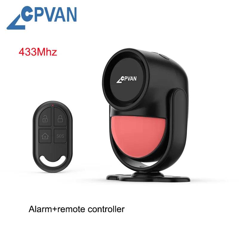 CPVAN Motion Detector for Home Burglary Security Protection Wireless Motion Sensor with Door Sensor Alarm and Remote Control